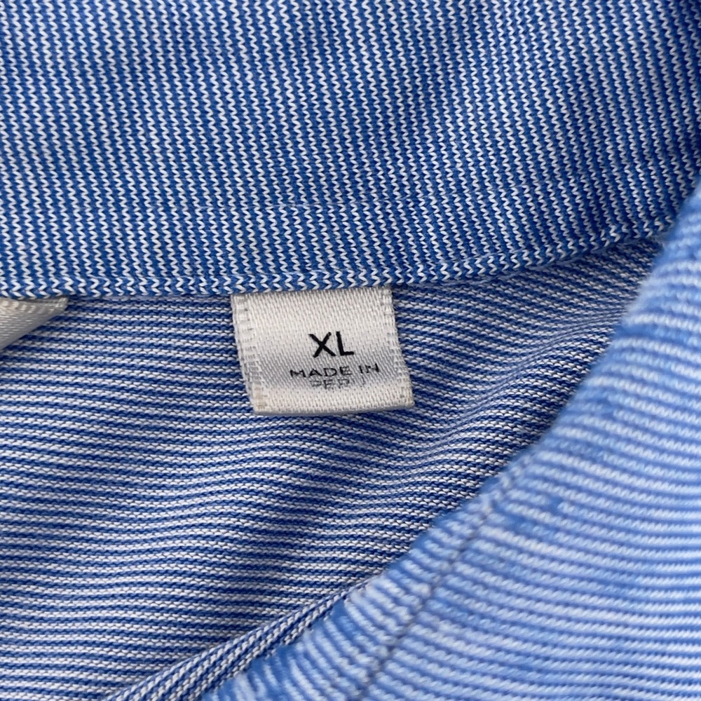 Travis Mathew Mens Blue Striped Polo Shirt Short Sleeve Golf Casual Size XL - Picture 5 of 8